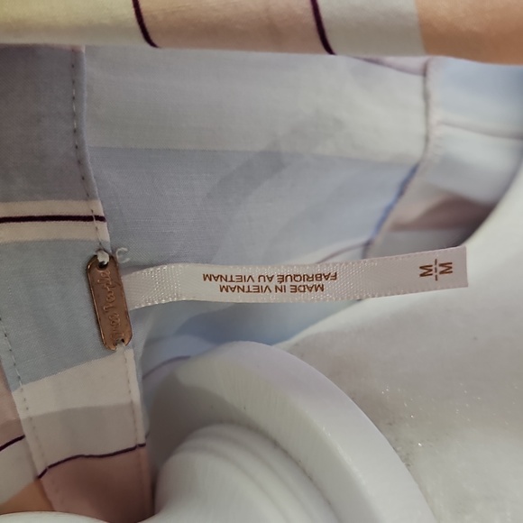 🎉Hp🎉 Fre People Mackenzie Striped Collar Sleeveless Tie Wrap Top-Medium-NWT - Picture 6 of 7